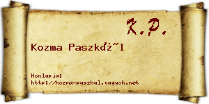 Kozma Paszkál névjegykártya